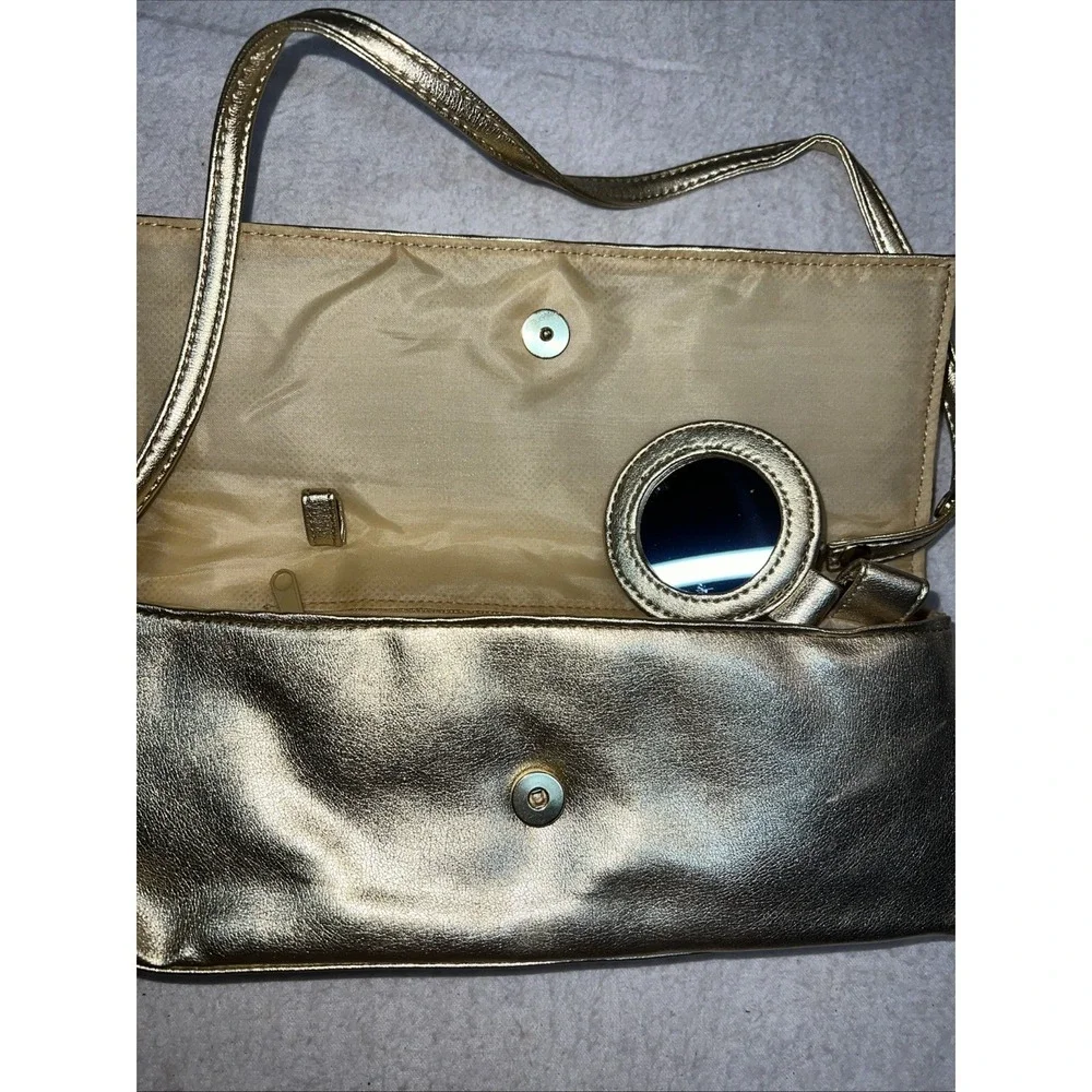 Festive / Party Bag & Purse VTG Tote Bag 2PC Set Gold Metallic Sequins‎ NWOT NEW